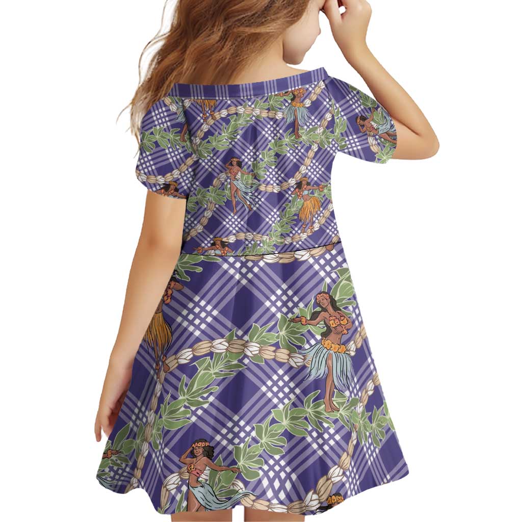Lavender Palaka Hula Girls Seamless Hawaii Aloha Family Matching Summer Maxi Dress and Hawaiian Shirt - Polynesian Pride