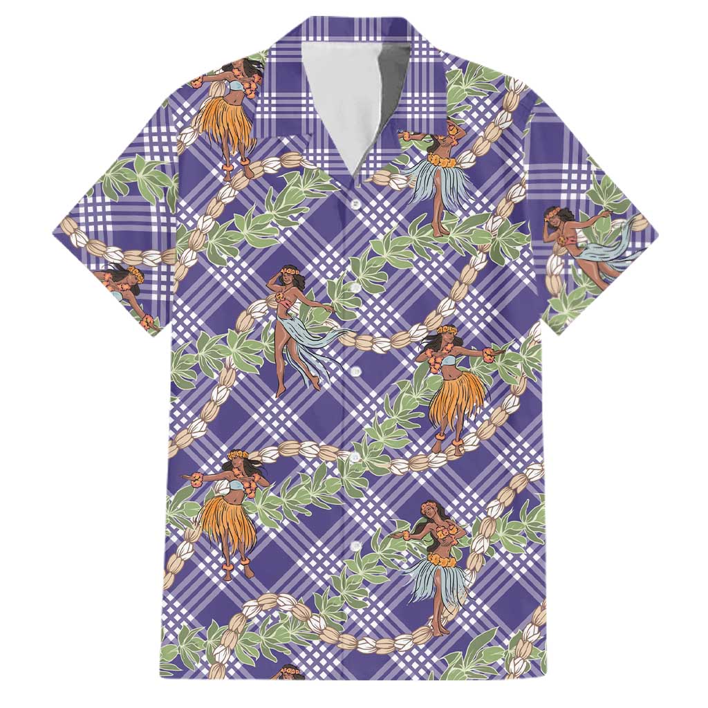 Lavender Palaka Hula Girls Seamless Hawaii Aloha Family Matching Summer Maxi Dress and Hawaiian Shirt - Polynesian Pride
