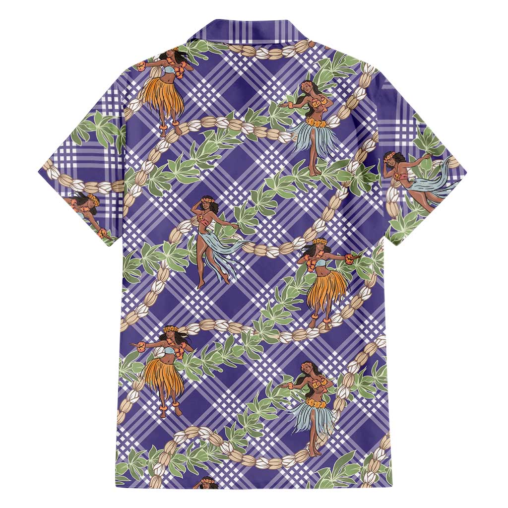 Lavender Palaka Hula Girls Seamless Hawaii Aloha Family Matching Summer Maxi Dress and Hawaiian Shirt - Polynesian Pride