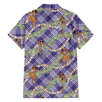 Lavender Palaka Hula Girls Seamless Hawaii Aloha Family Matching Summer Maxi Dress and Hawaiian Shirt - Polynesian Pride