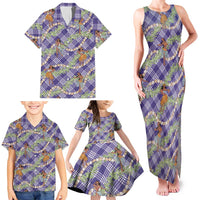 Lavender Palaka Hula Girls Seamless Hawaii Aloha Family Matching Tank Maxi Dress and Hawaiian Shirt - Polynesian Pride