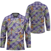 Lavender Palaka Hula Girls Seamless Hawaii Aloha Hockey Jersey LT7 - Polynesian Pride