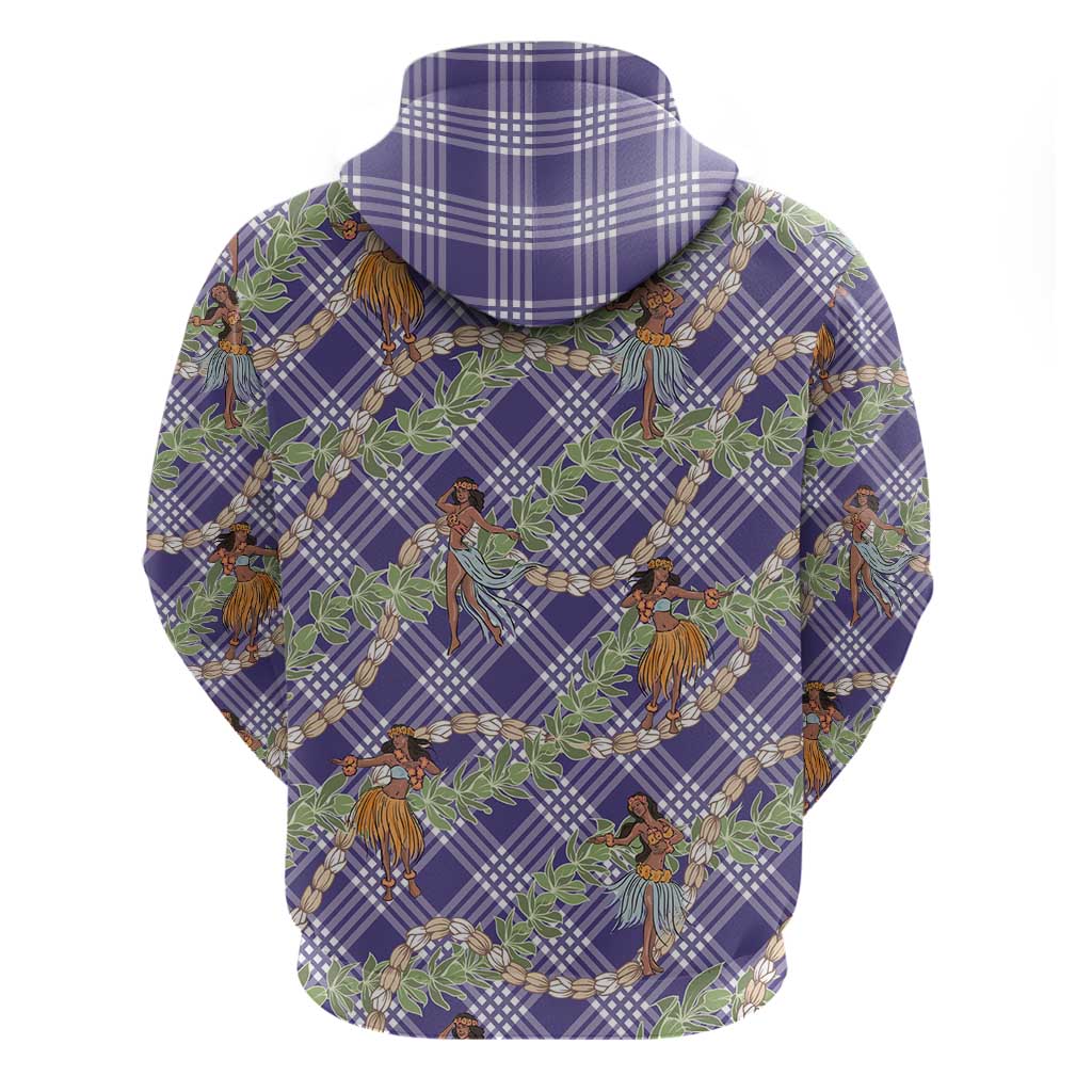 Lavender Palaka Hula Girls Seamless Hawaii Aloha Hoodie LT7 - Polynesian Pride