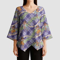 Lavender Palaka Hula Girls Seamless Hawaii Aloha Kimono Sleeve Blouse LT7 - Polynesian Pride