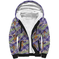 Lavender Palaka Hula Girls Seamless Hawaii Aloha Sherpa Hoodie - Polynesian Pride