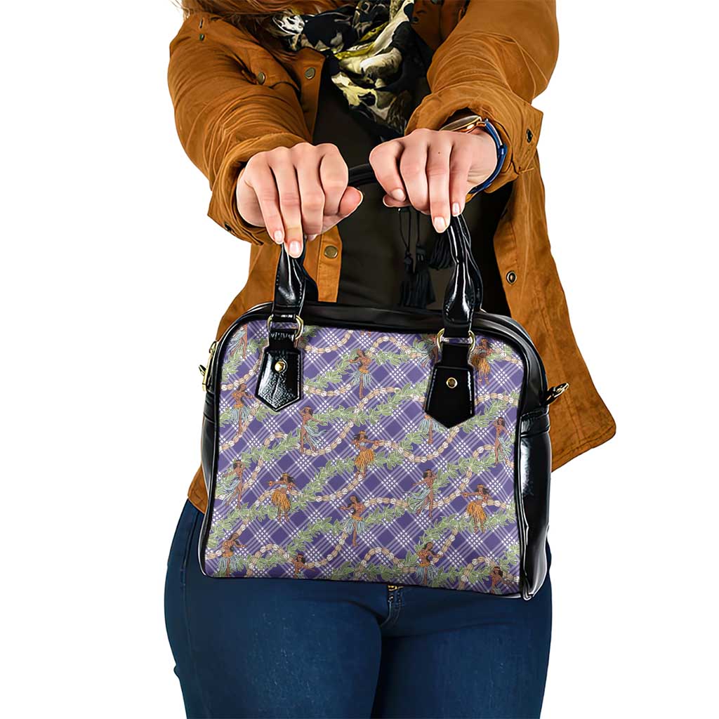 Lavender Palaka Hula Girls Seamless Hawaii Aloha Shoulder Handbag - Polynesian Pride