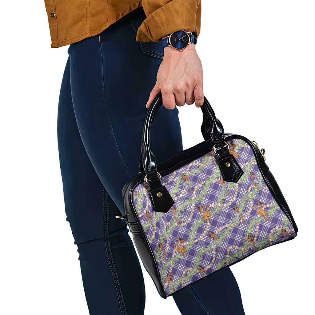 Lavender Palaka Hula Girls Seamless Hawaii Aloha Shoulder Handbag - Polynesian Pride