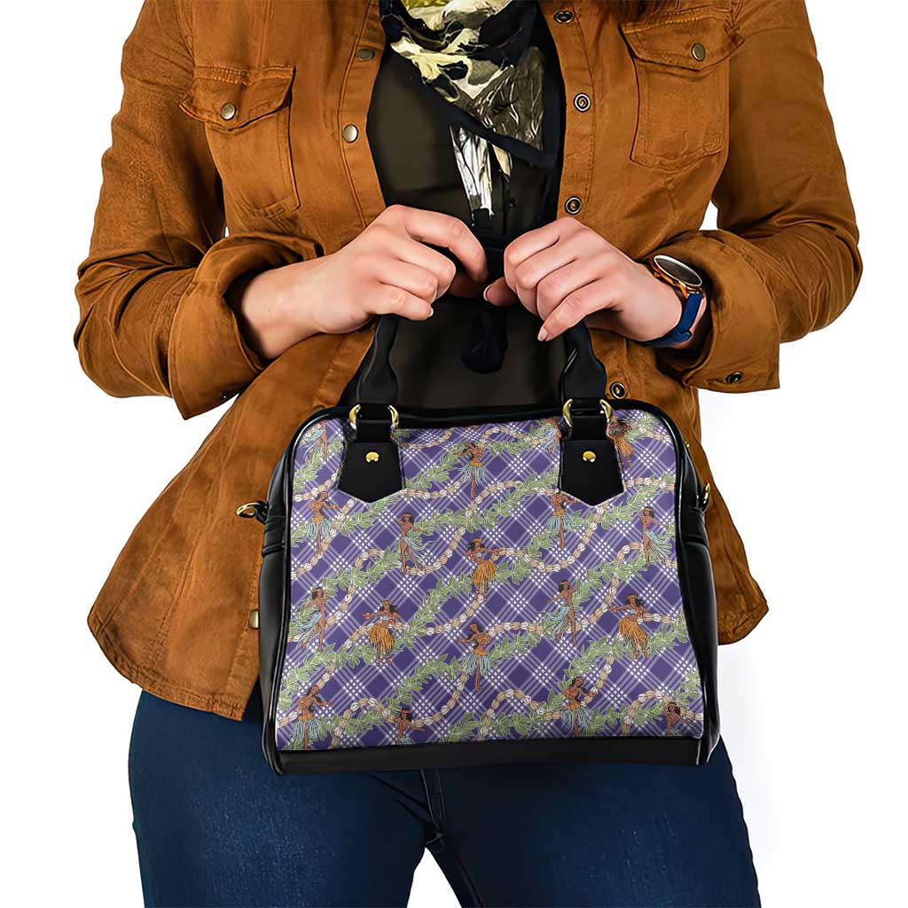 Lavender Palaka Hula Girls Seamless Hawaii Aloha Shoulder Handbag - Polynesian Pride