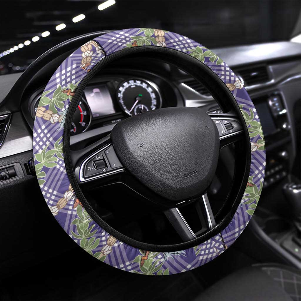 Lavender Palaka Hula Girls Seamless Hawaii Aloha Steering Wheel Cover LT7 Universal Fit Lavender - Polynesian Pride