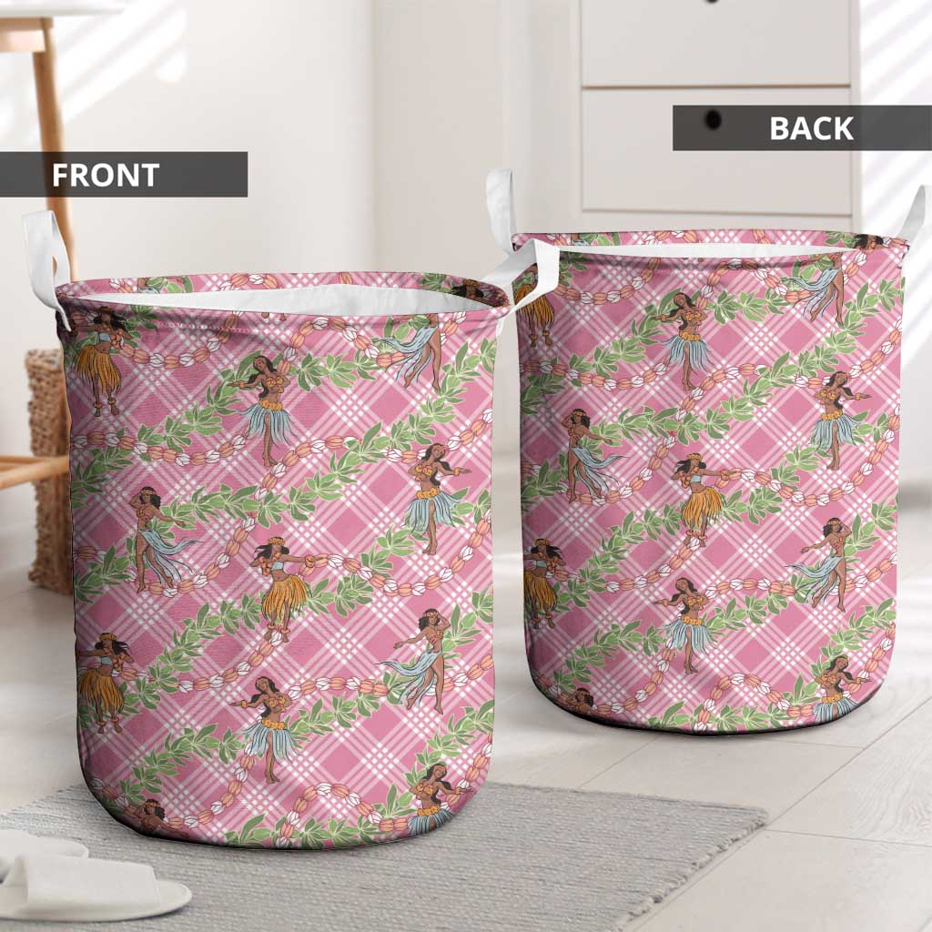 Lokelani Pink Palaka Hula Girls Seamless Hawaii Aloha Laundry Basket LT7 - Polynesian Pride