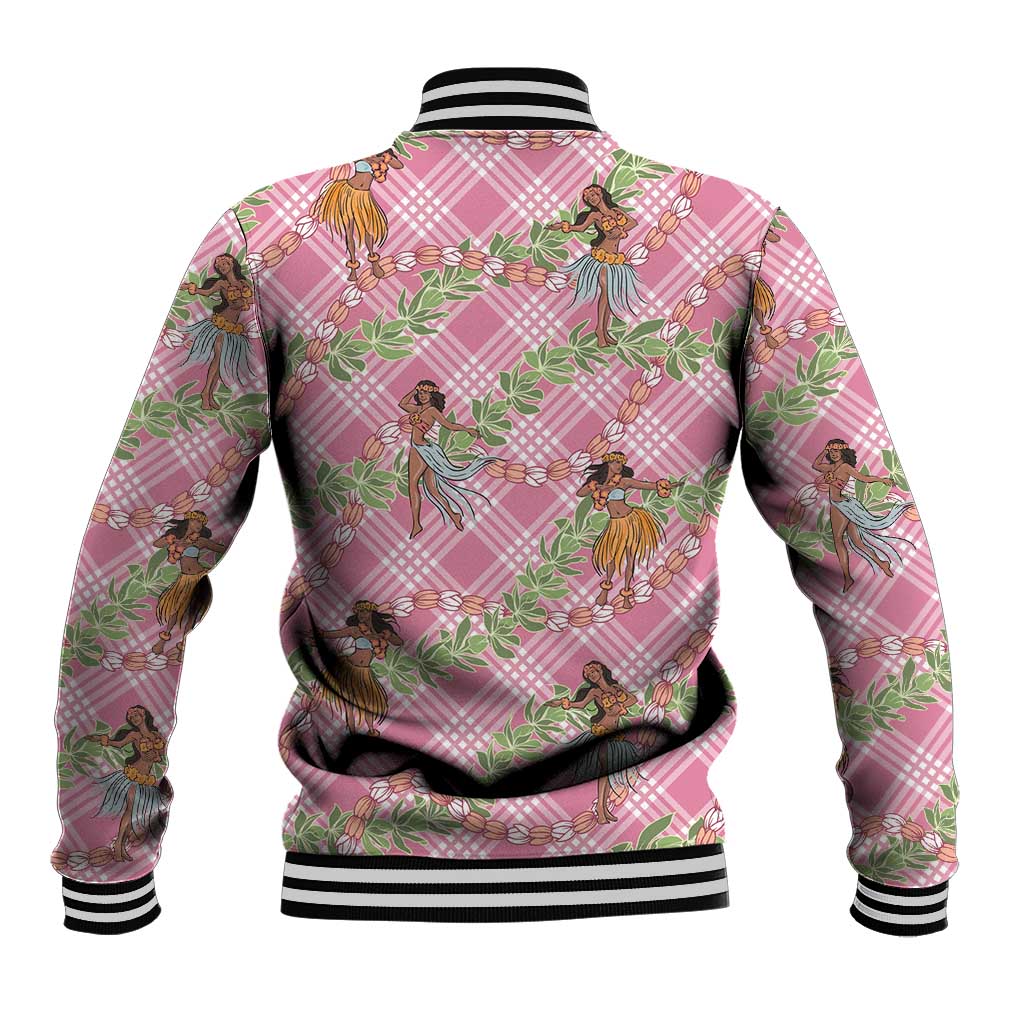 Lokelani Pink Palaka Hula Girls Seamless Hawaii Aloha Baseball Jacket LT7 - Polynesian Pride