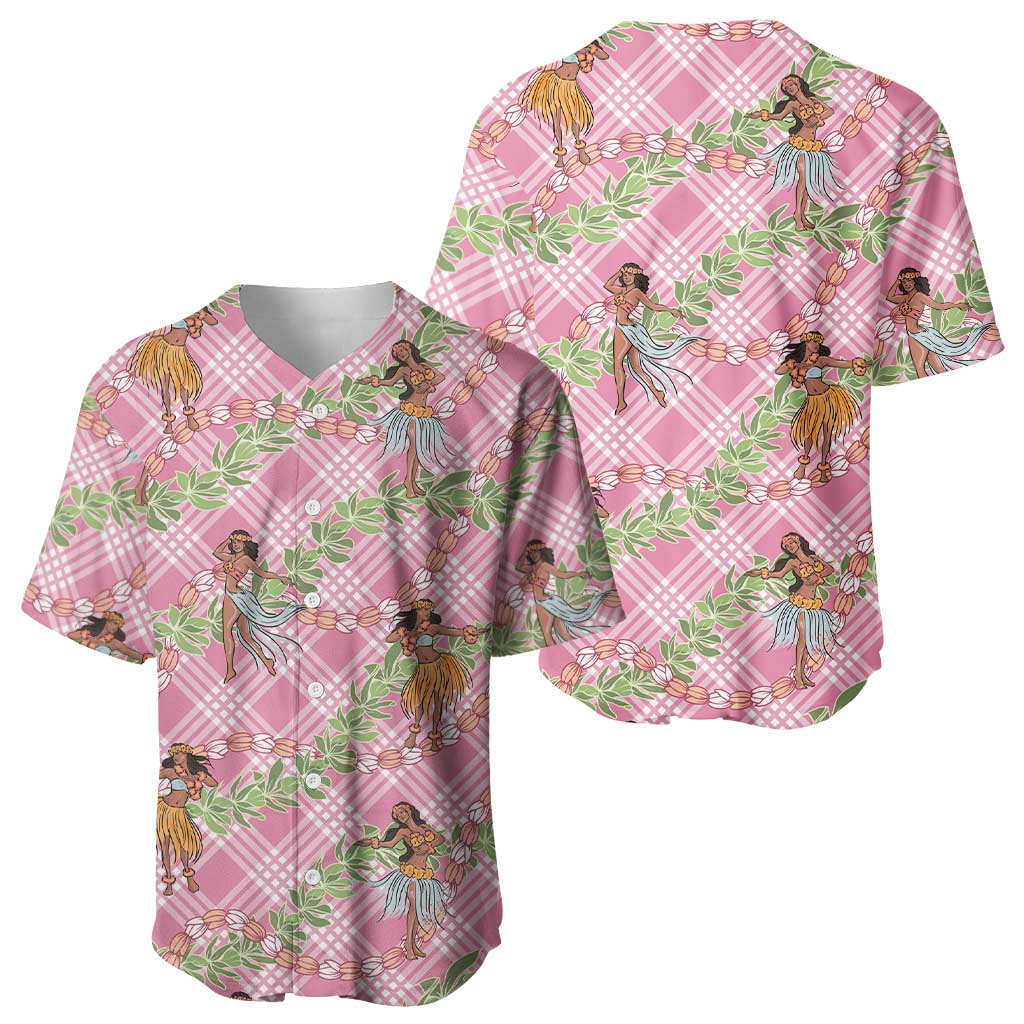 Lokelani Pink Palaka Hula Girls Seamless Hawaii Aloha Baseball Jersey - Polynesian Pride