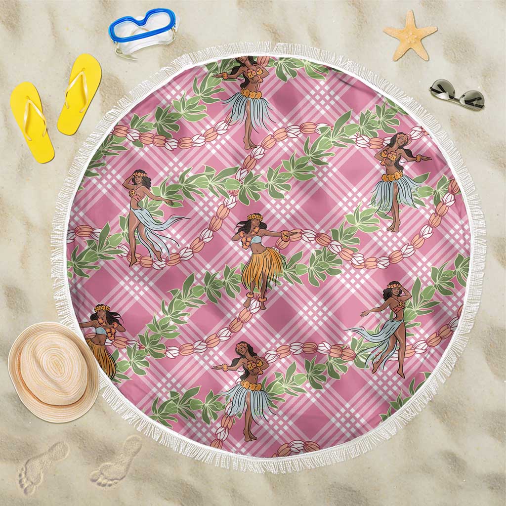 Lokelani Pink Palaka Hula Girls Seamless Hawaii Aloha Beach Blanket LT7 One Size 150cm Pink - Polynesian Pride