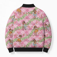 Lokelani Pink Palaka Hula Girls Seamless Hawaii Aloha Bomber Puffer Jacket LT7 - Polynesian Pride