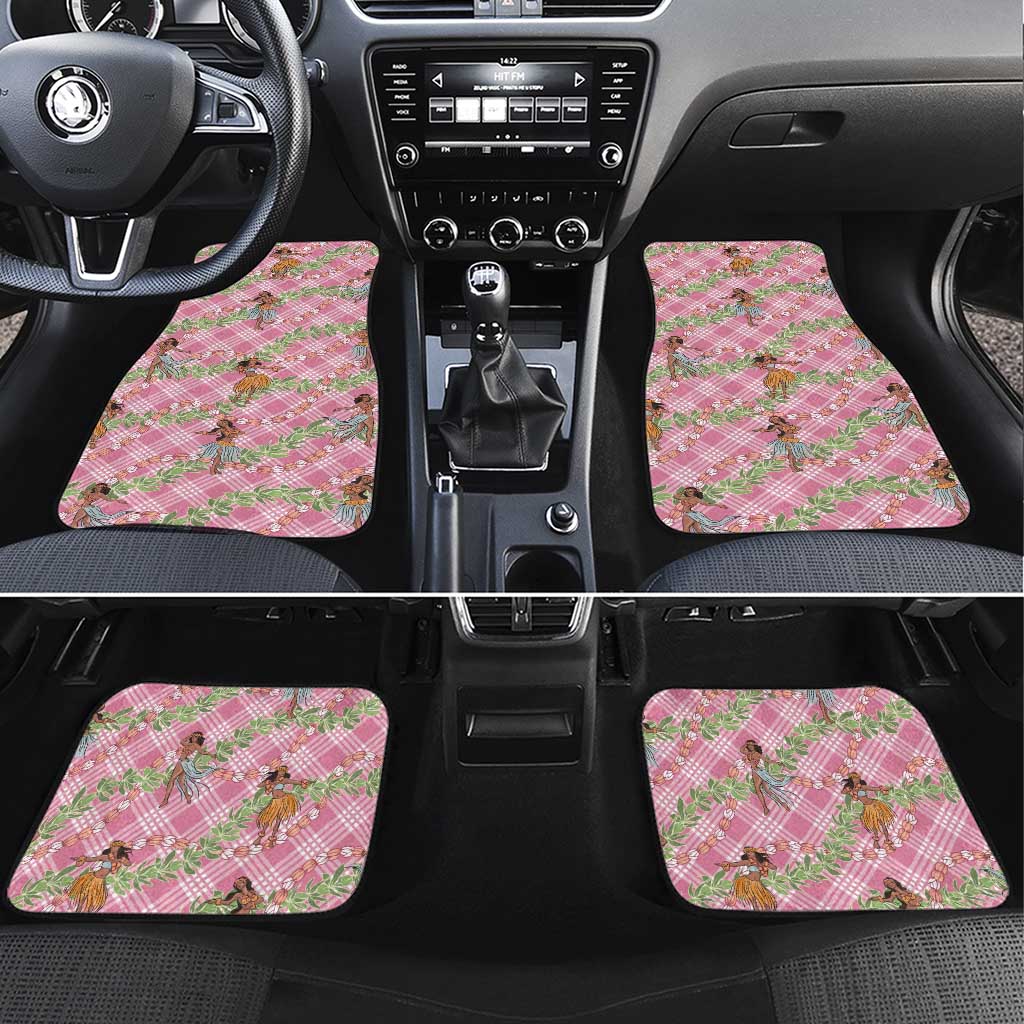 Lokelani Pink Palaka Hula Girls Seamless Hawaii Aloha Car Mats LT7 Set 4pcs Pink - Polynesian Pride