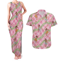 Lokelani Pink Palaka Hula Girls Seamless Hawaii Aloha Couples Matching Tank Maxi Dress and Hawaiian Shirt LT7 Pink - Polynesian Pride