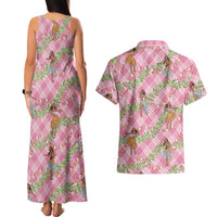 Lokelani Pink Palaka Hula Girls Seamless Hawaii Aloha Couples Matching Tank Maxi Dress and Hawaiian Shirt LT7 - Polynesian Pride