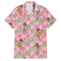Lokelani Pink Palaka Hula Girls Seamless Hawaii Aloha Family Matching Summer Maxi Dress and Hawaiian Shirt - Polynesian Pride