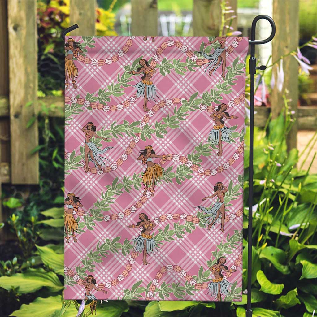 Lokelani Pink Palaka Hula Girls Seamless Hawaii Aloha Garden Flag LT7 Garden Flag Pink - Polynesian Pride