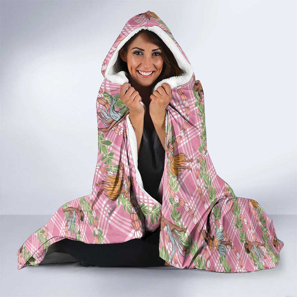 Lokelani Pink Palaka Hula Girls Seamless Hawaii Aloha Hooded Blanket LT7 - Polynesian Pride