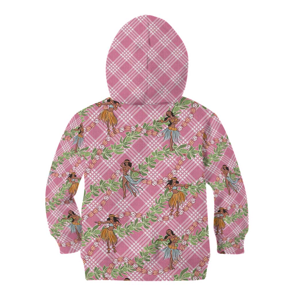 Lokelani Pink Palaka Hula Girls Seamless Hawaii Aloha Kid Hoodie LT7 - Polynesian Pride
