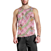 Lokelani Pink Palaka Hula Girls Seamless Hawaii Aloha Men Tank Top LT7 - Polynesian Pride