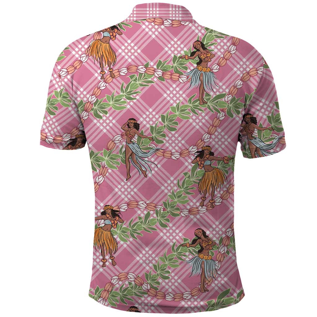 Lokelani Pink Palaka Hula Girls Seamless Hawaii Aloha Polo Shirt LT7 - Polynesian Pride
