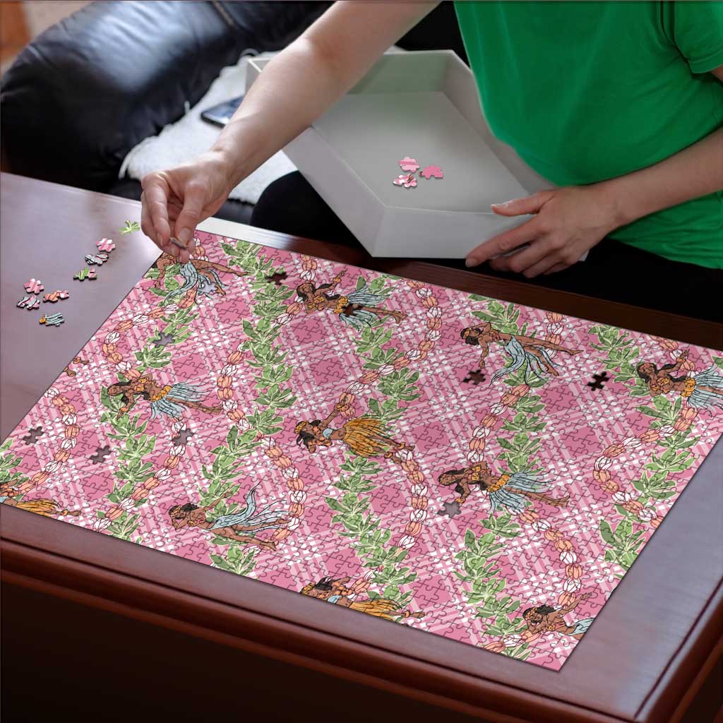 Lokelani Pink Palaka Hula Girls Seamless Hawaii Aloha Puzzle LT7 - Polynesian Pride