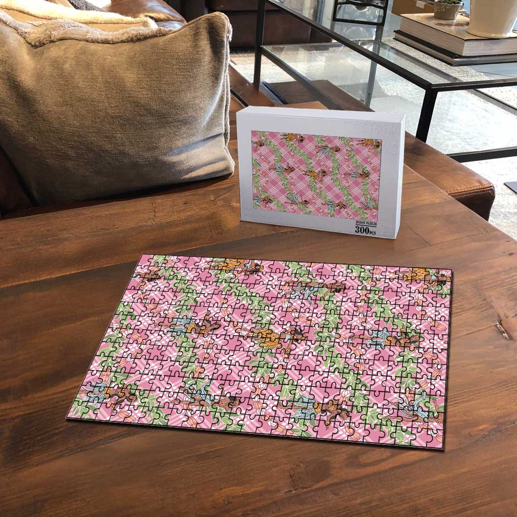 Lokelani Pink Palaka Hula Girls Seamless Hawaii Aloha Puzzle LT7 - Polynesian Pride