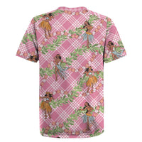 Lokelani Pink Palaka Hula Girls Seamless Hawaii Aloha Rugby Jersey - Polynesian Pride