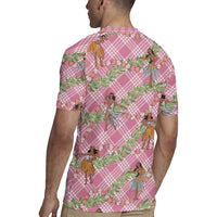 Lokelani Pink Palaka Hula Girls Seamless Hawaii Aloha Rugby Jersey - Polynesian Pride