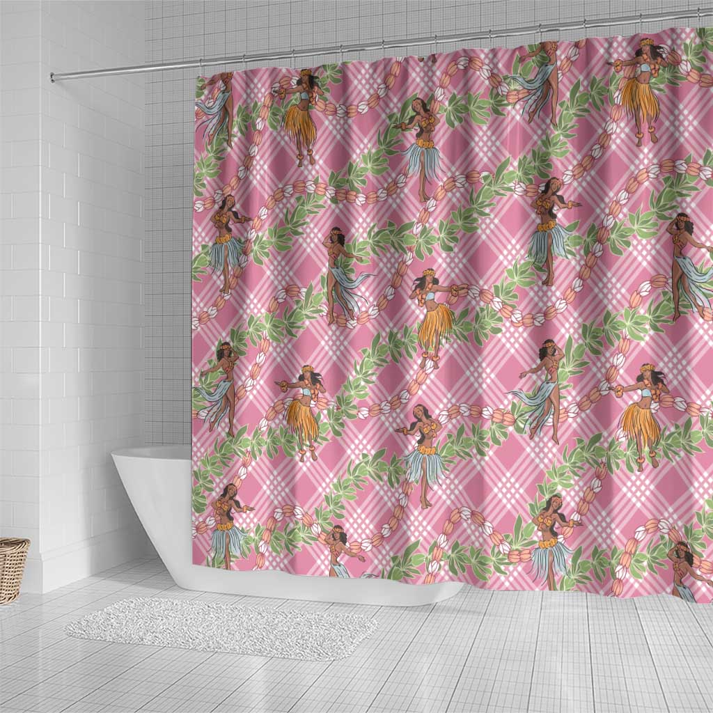 Lokelani Pink Palaka Hula Girls Seamless Hawaii Aloha Shower Curtain LT7 - Polynesian Pride