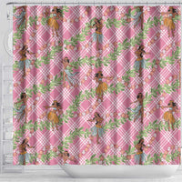 Lokelani Pink Palaka Hula Girls Seamless Hawaii Aloha Shower Curtain LT7 - Polynesian Pride
