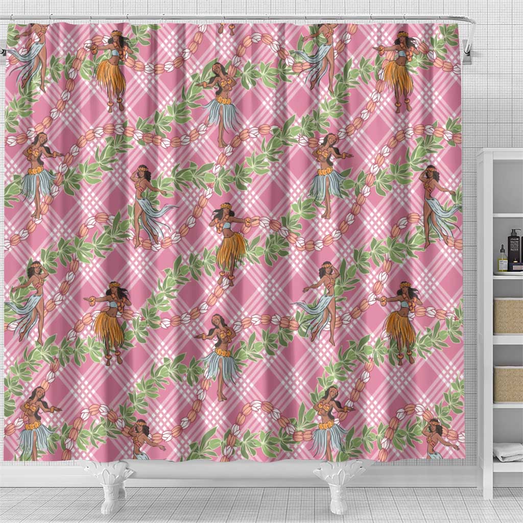 Lokelani Pink Palaka Hula Girls Seamless Hawaii Aloha Shower Curtain LT7 - Polynesian Pride