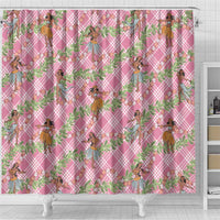 Lokelani Pink Palaka Hula Girls Seamless Hawaii Aloha Shower Curtain LT7 - Polynesian Pride