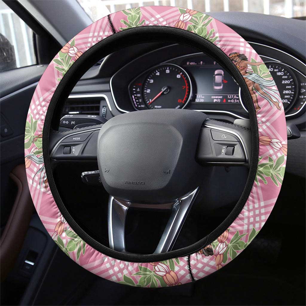 Lokelani Pink Palaka Hula Girls Seamless Hawaii Aloha Steering Wheel Cover LT7 - Polynesian Pride
