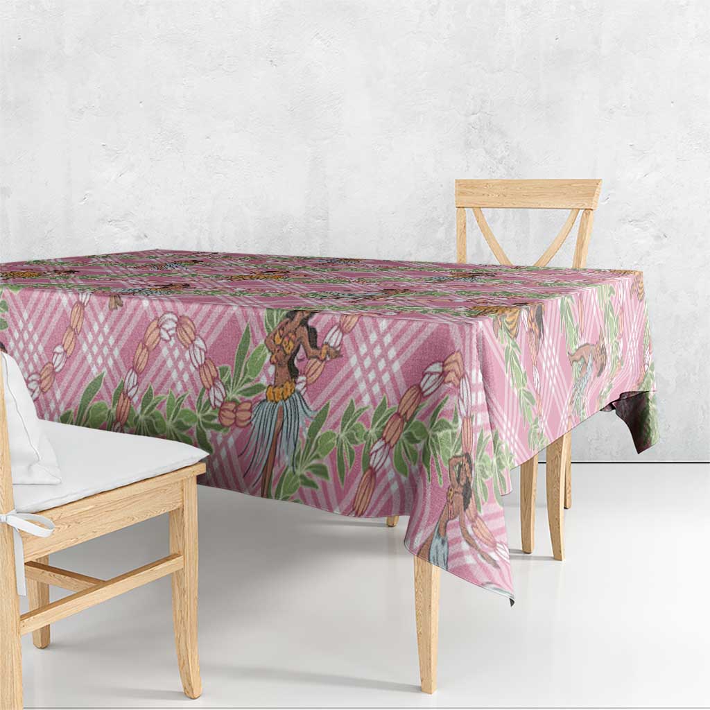 Lokelani Pink Palaka Hula Girls Seamless Hawaii Aloha Tablecloth LT7 - Polynesian Pride