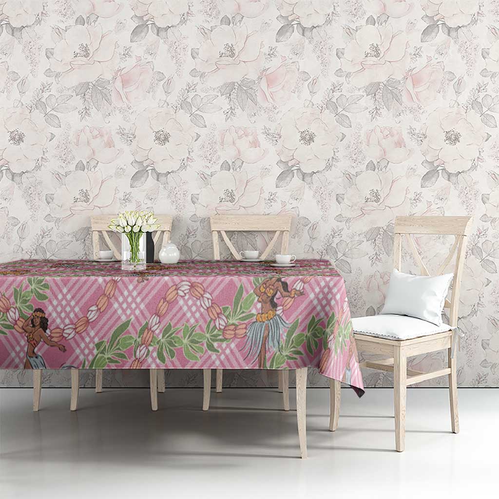 Lokelani Pink Palaka Hula Girls Seamless Hawaii Aloha Tablecloth LT7 - Polynesian Pride