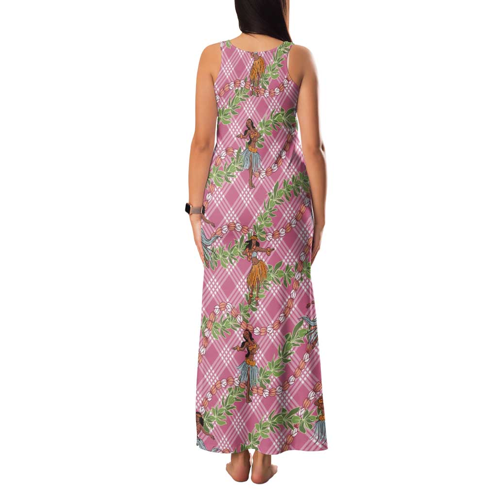 Lokelani Pink Palaka Hula Girls Seamless Hawaii Aloha Tank Maxi Dress LT7 - Polynesian Pride