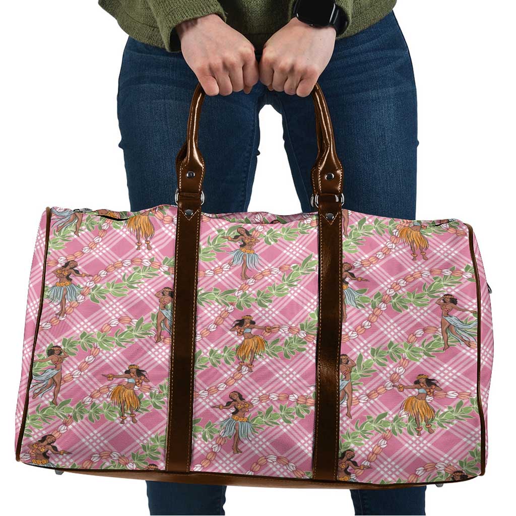 Lokelani Pink Palaka Hula Girls Seamless Hawaii Aloha Travel Bag LT7 Pink - Polynesian Pride