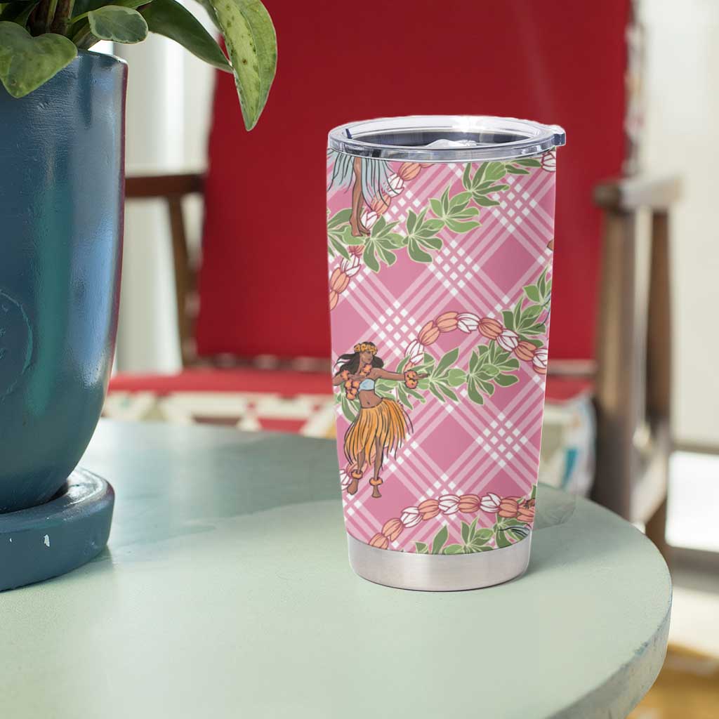 Lokelani Pink Palaka Hula Girls Seamless Hawaii Aloha Tumbler Cup - Polynesian Pride