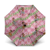 Lokelani Pink Palaka Hula Girls Seamless Hawaii Aloha Umbrella LT7 One Size Folded 11.42 inch Opened Diameter 37.4 inch Pink - Polynesian Pride