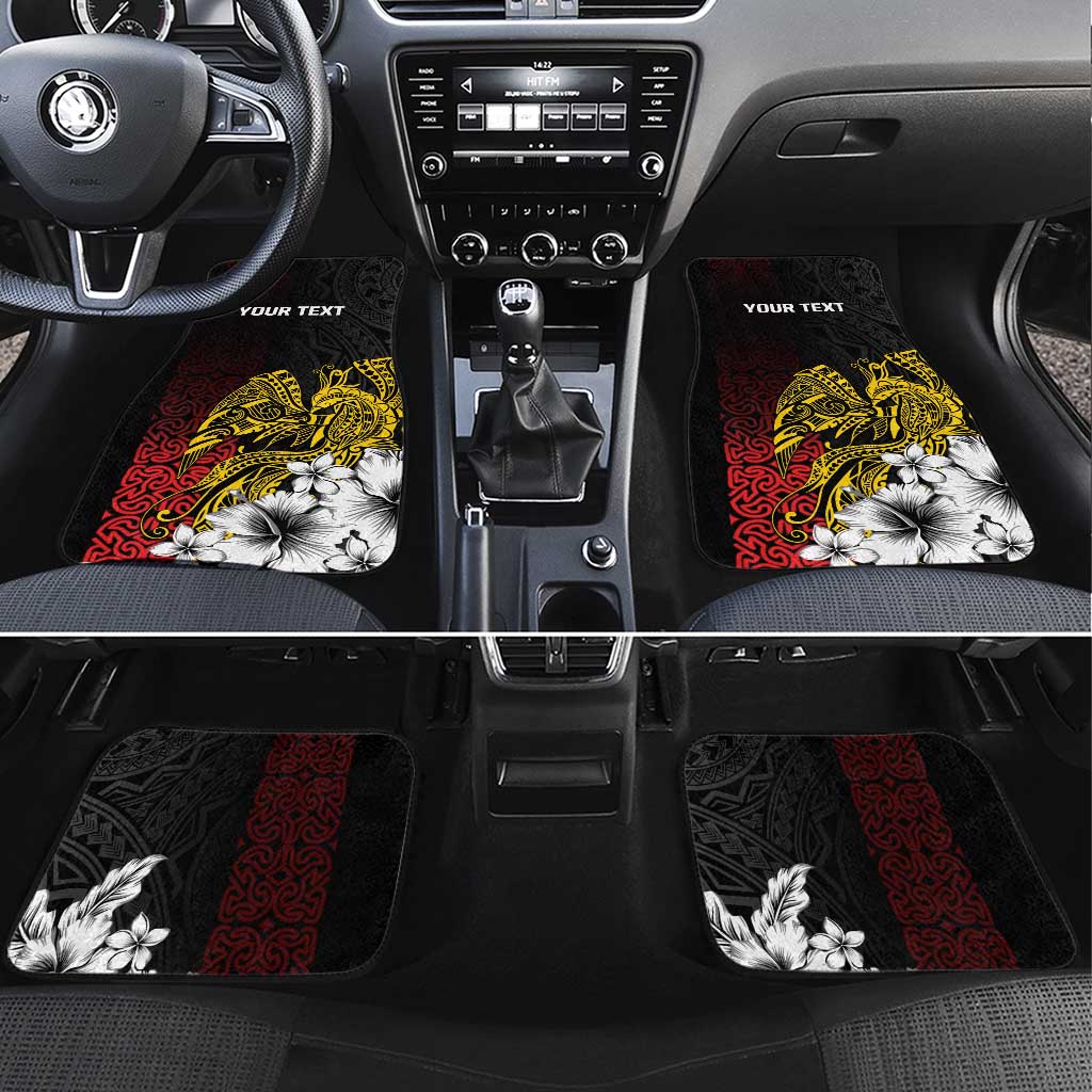 Personalized Papua New Guinea 50th Independence Anniversary Car Mats Oro Tapa Mix Plumeria