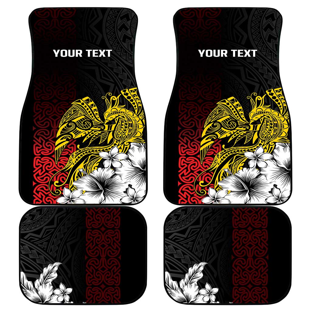 Personalized Papua New Guinea 50th Independence Anniversary Car Mats Oro Tapa Mix Plumeria