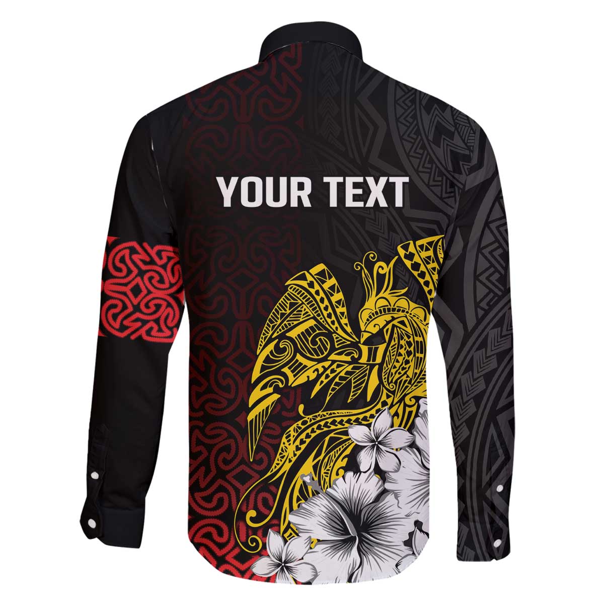 Personalized Papua New Guinea 50th Independence Anniversary Family Matching Off The Shoulder Long Sleeve Dress and Hawaiian Shirt Oro Tapa Mix Plumeria