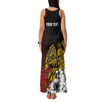 Personalized Papua New Guinea 50th Independence Anniversary Family Matching Tank Maxi Dress and Hawaiian Shirt Oro Tapa Mix Plumeria