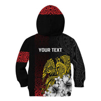 Personalized Papua New Guinea 50th Independence Anniversary Kid Hoodie Oro Tapa Mix Plumeria LT7 - Polynesian Pride