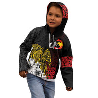 Personalized Papua New Guinea 50th Independence Anniversary Kid Hoodie Oro Tapa Mix Plumeria LT7 - Polynesian Pride