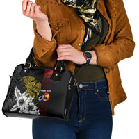 Personalized Papua New Guinea 50th Independence Anniversary Shoulder Handbag Oro Tapa Mix Plumeria