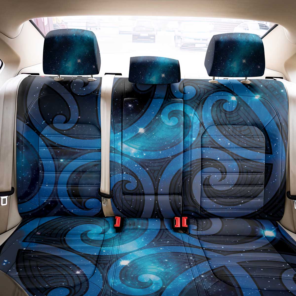 New Zealand Maori Matariki Back Car Seat Cover Galaxy Kowhaiwhai LT7 - Polynesian Pride